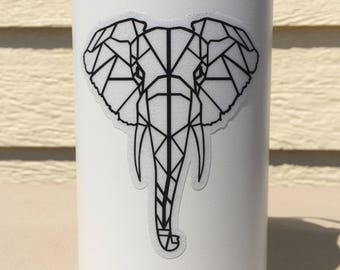 Geometric Elephant Sticker (Clear Vinyl)