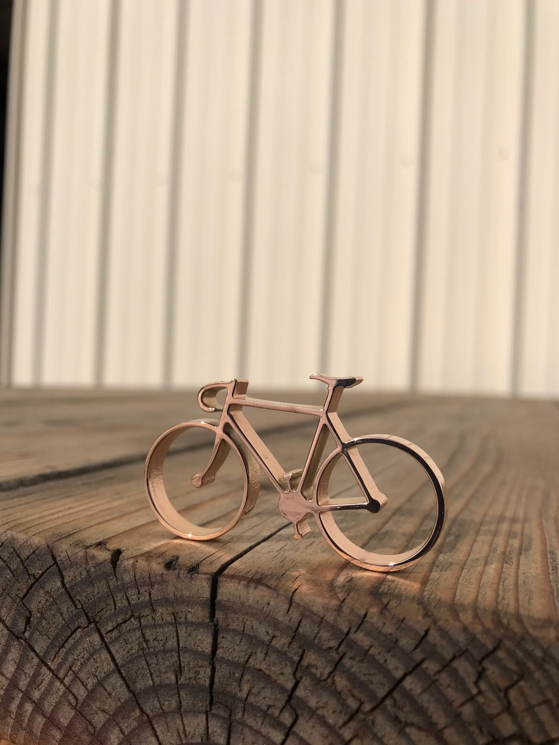 Bicycle Bottle Opener Keychain polished Rose Gold Color Etsy