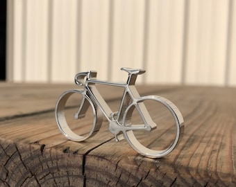 Bicycle bottle opener keychain (stainless)