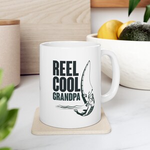 Tazza in ceramica Reel Cool Nonno, tazza da pesca (11 once, 15 once). Regalo per il nonno. Regalo per lui. Tazza da caffè da pesca. Regalo per la festa del papà per il nonno.