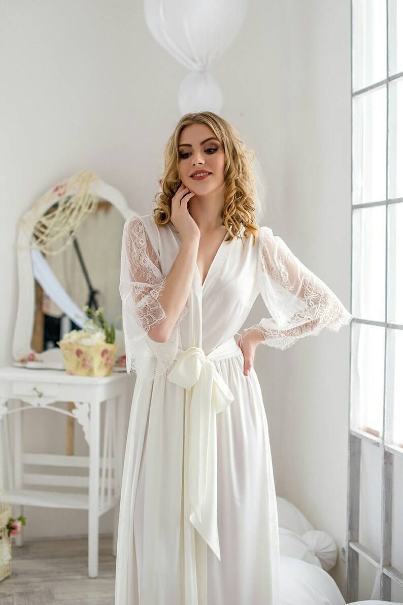 Bridal Robe Womens Robe Wedding Robe Getting Ready Robe Etsy