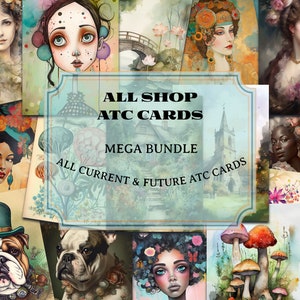 400+ ATC Cards MEGA BUNDLE, Printable Journaling Cards, Inserts and Ephemera, Junk Journal and Scrapbooking Supplies