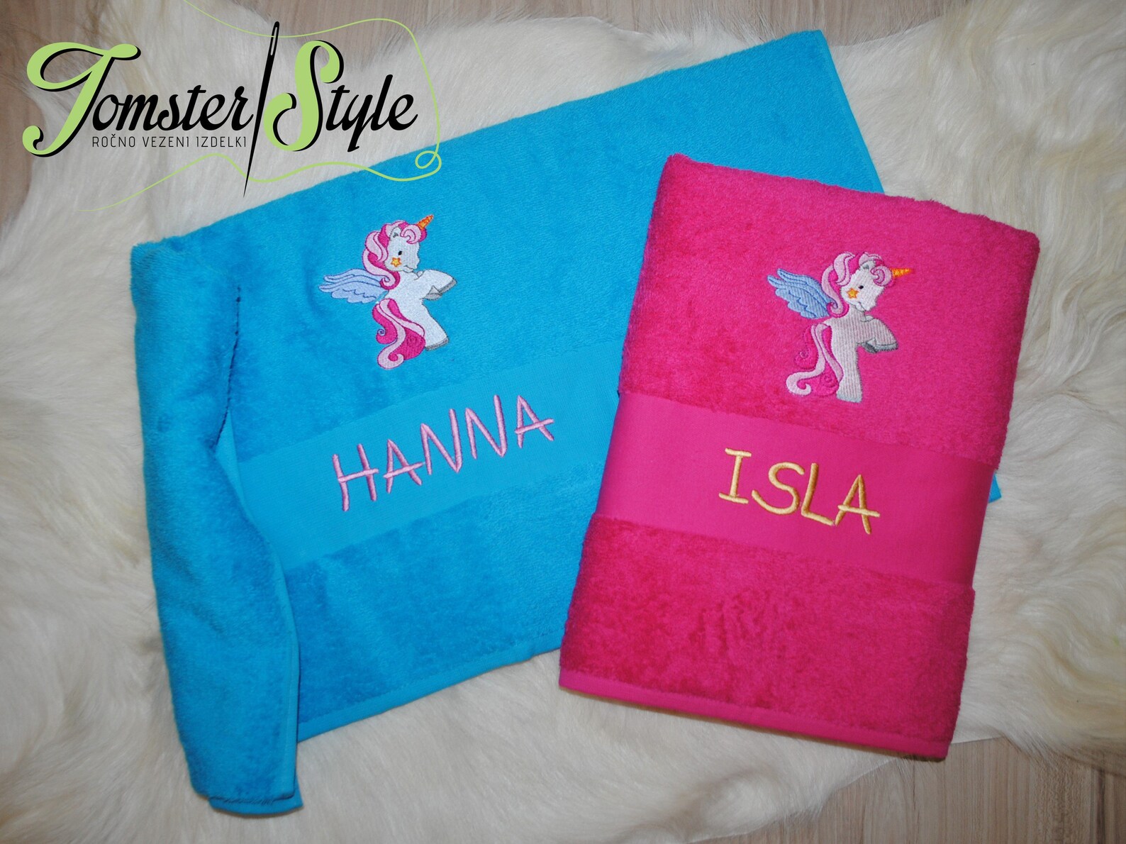 Personalized Bath Towel UNICORNS Embroidery Gift Etsy