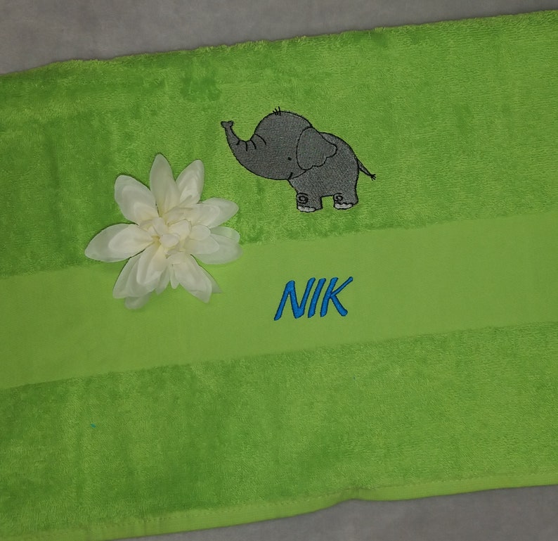 Personalized Bath Towel JUNGLE ANIMALS Embroidery Gift Etsy