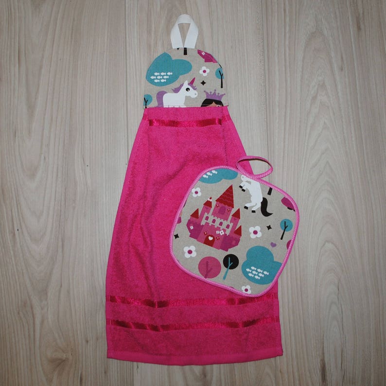Apron Set Hanging Towel Pot Holder Kitchen Set Princess Etsy