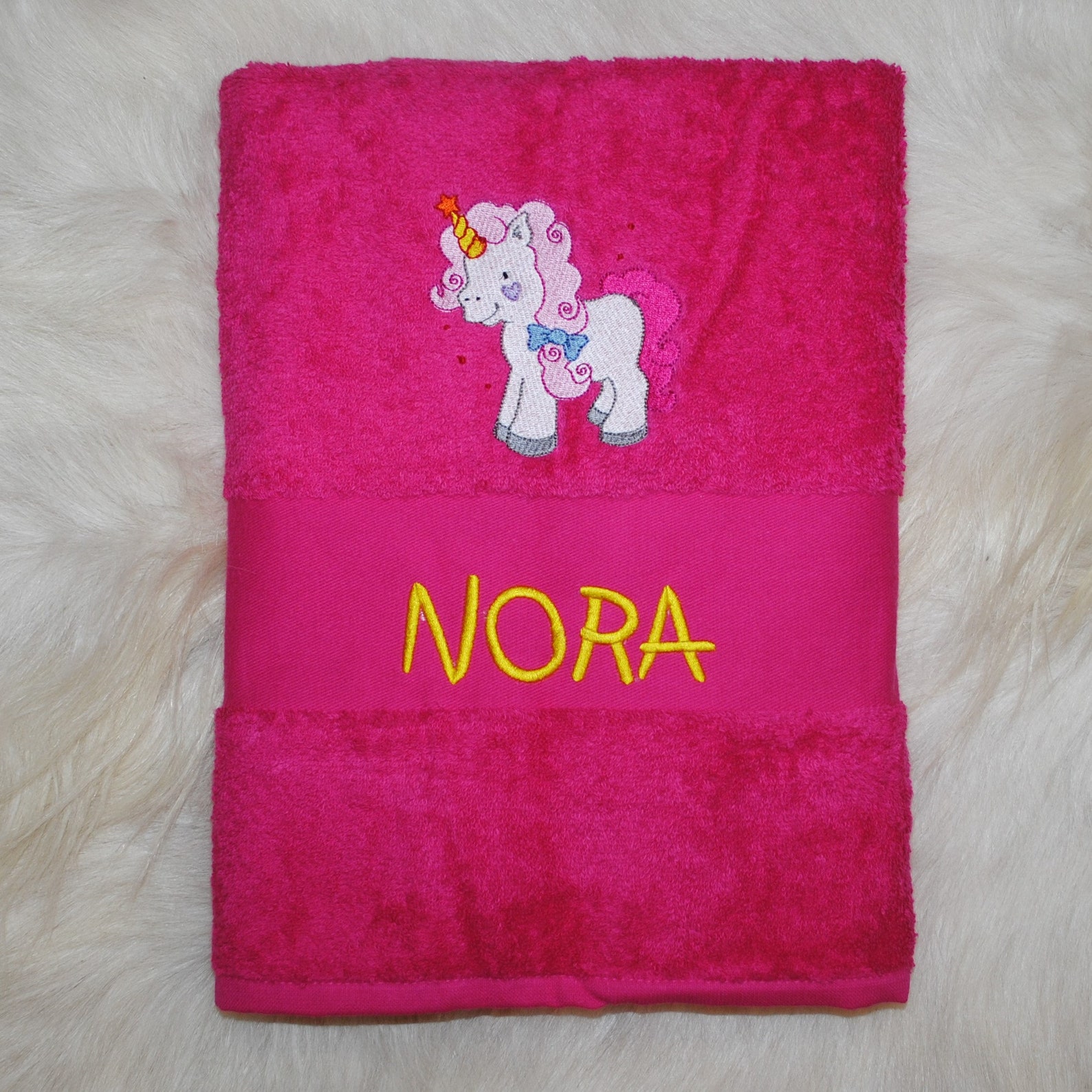 Personalized Bath Towel UNICORNS Embroidery Gift Etsy