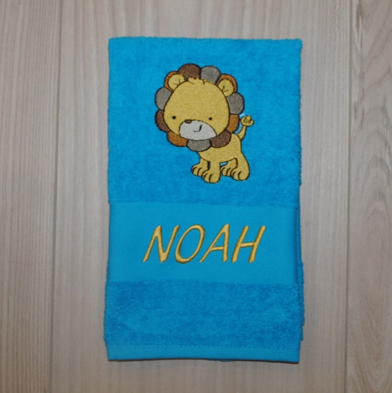 Personalized Bath Towel JUNGLE ANIMALS Embroidery Gift Etsy