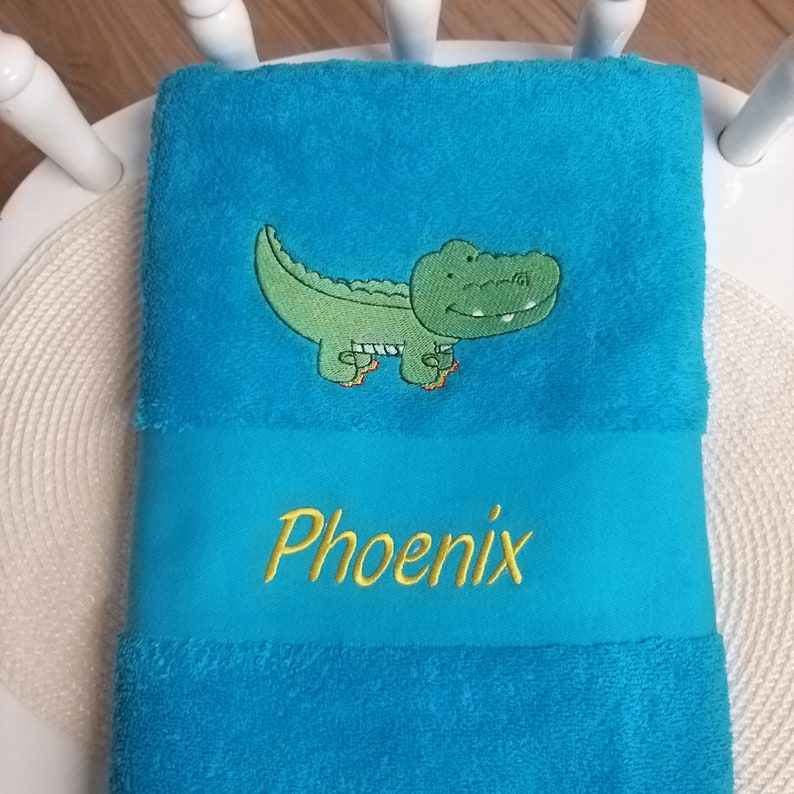 Personalized Bath Towel JUNGLE ANIMALS Embroidery Gift Etsy