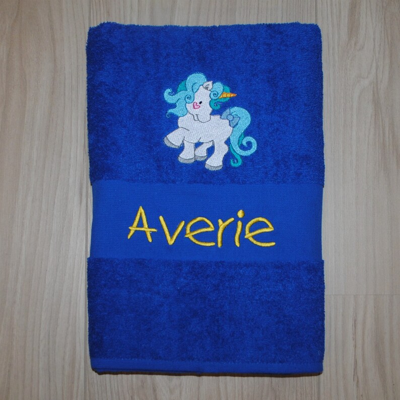 Personalized Bath Towel UNICORNS Embroidery Gift Etsy