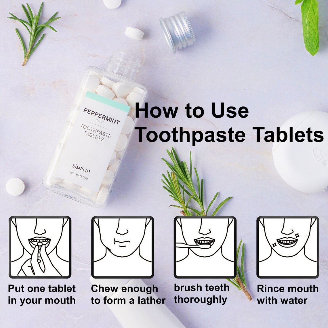 Toothpaste Tablet for Camping Travel 100 Natural Vegan Etsy