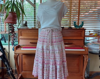 Pleated cotton skirt -1980-