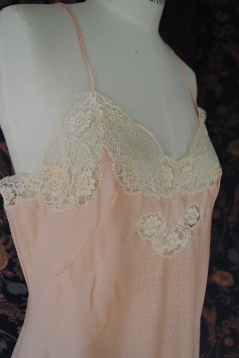 Babydoll pink with small white polka dots 1940 size 42
