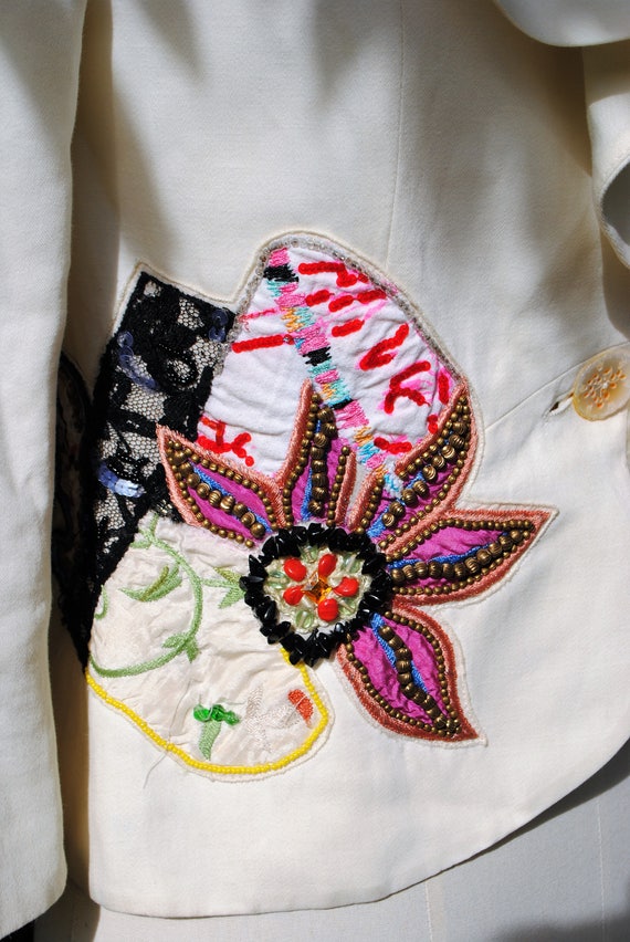 Jacket embroidered white Christian Lacroix Bazar … - image 5