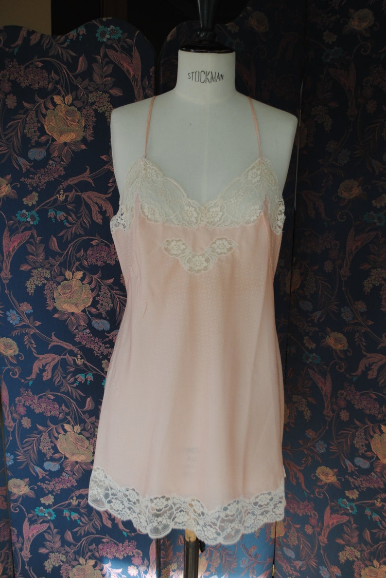 Babydoll pink with small white polka dots 1940 size 42