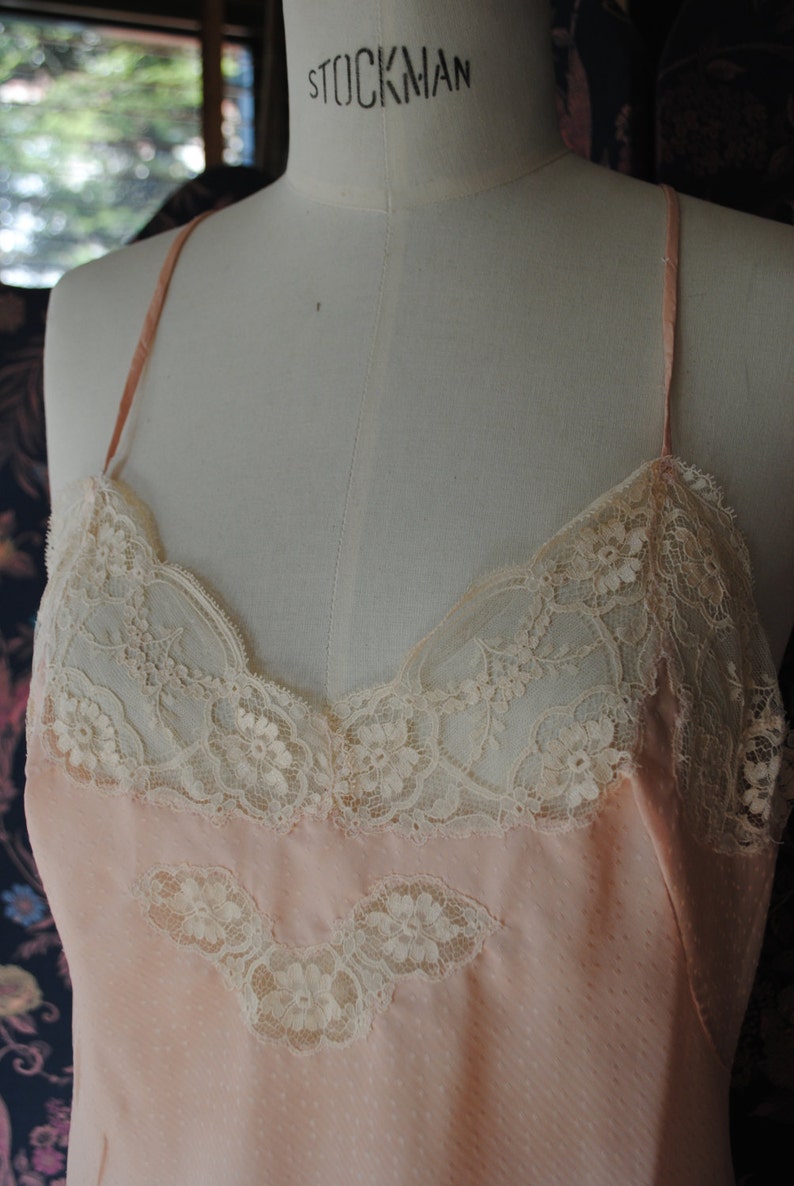 Babydoll pink with small white polka dots 1940 size 42