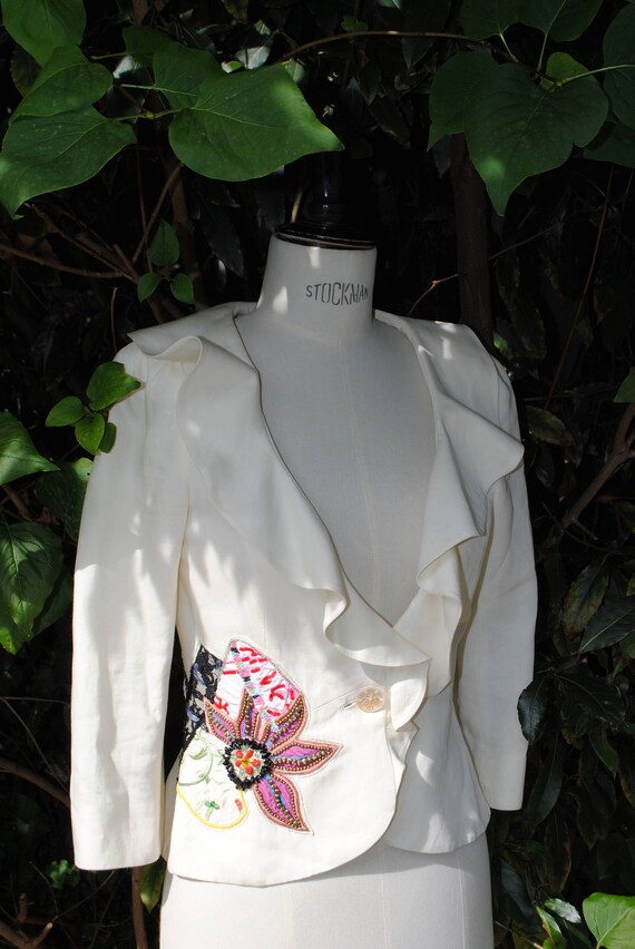 Jacket embroidered white Christian Lacroix Bazar … - image 10