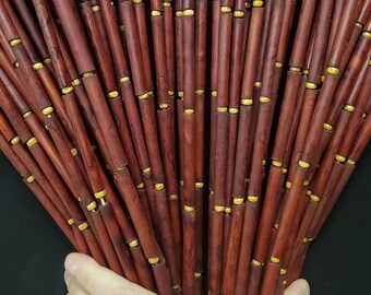 ABeadedCurtain - Cherry Mahogany Stained Bamboo Beaded Curtain - Large Diameter Beads - Commercial Durability