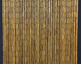 Dense Natural Bamboo Beaded Curtain: 5400 Large Diameter Beads, High Durability, Hanging Hardware included