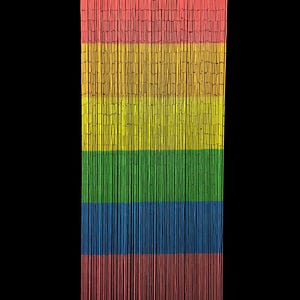 ABeadedCurtain Door Beads Beaded Curtain Rainbow Colors 90 Strands 2880 Beads  +Hanging Hooks for doorway wall window or divider