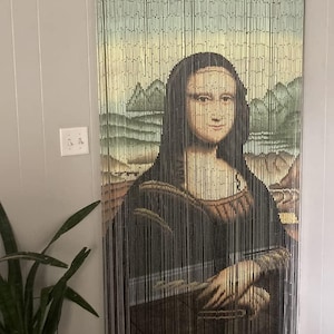 125 Strand ABeadedCurtain Door Beads Beaded Curtain Mona Lisa  4000 Beads +Hanging Hooks for doorway wall window or divider