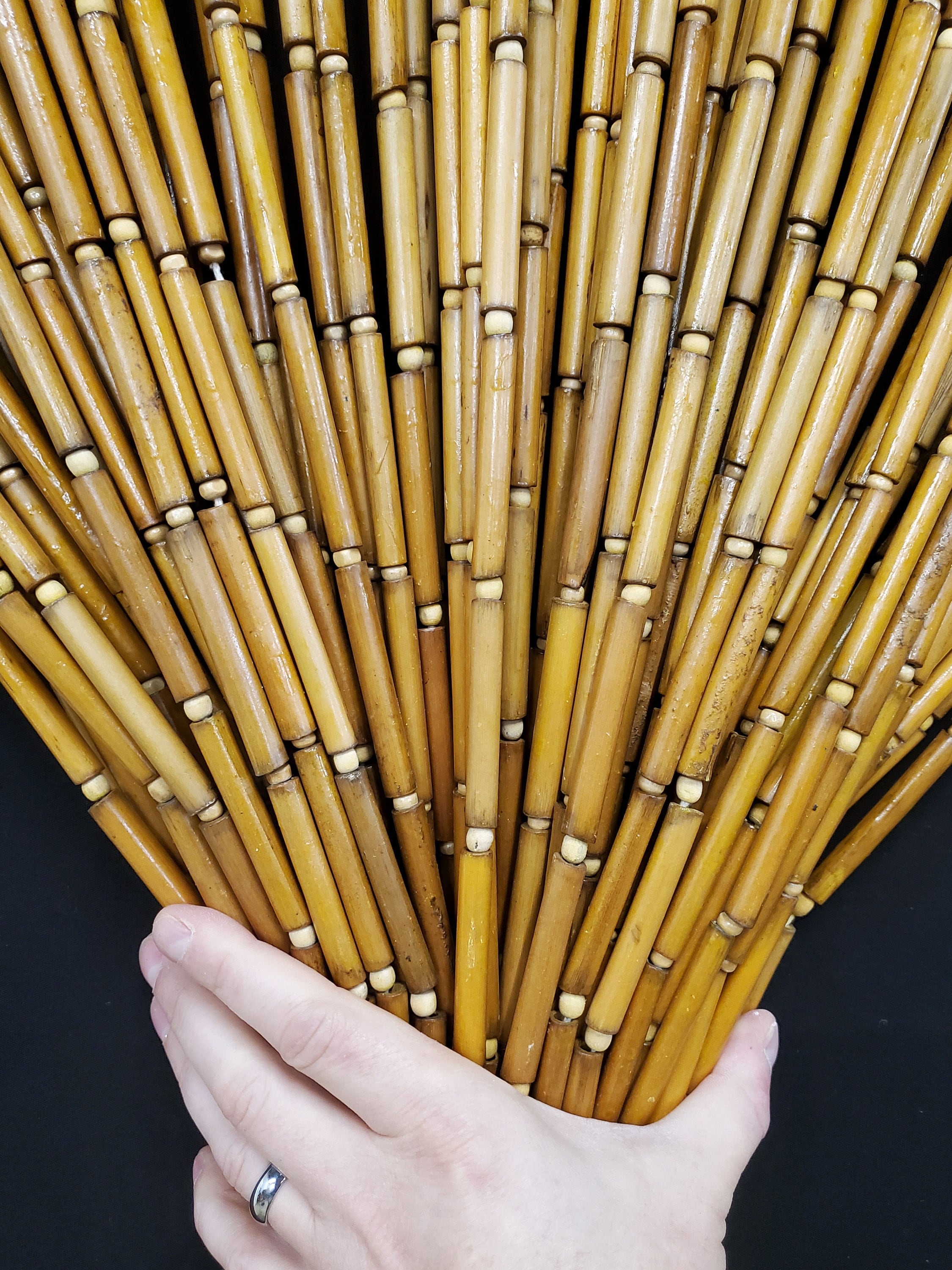 Natural Bamboo Beaded Curtain: Large Beads, Commercial Grade, 36x79