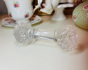 Bar Bell Style Knife Rest Victorian Cut Crystal and rare.