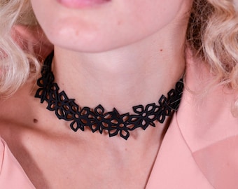 Collier Fleur de Tiaré, necklace, floral, fleuri, jasmin, nature, ras de cou, choker, court, bijoux fantaisies, silicone