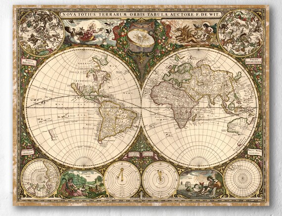 Map Canvas World Map on Canvas World Map Wall Decor World | Etsy