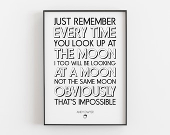 Andy Dwyer Moon Quote Andy Dwyer Moon Quote Andy Dwyer Quotes Parks And Rec Andy | Etsy