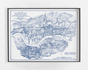 Knoxville Tennessee, Knoxville Map, Knoxville Print, Knoxville Poster, Knoxville Art, Knoxville Tennessee Map, Vintage Knoxville Map