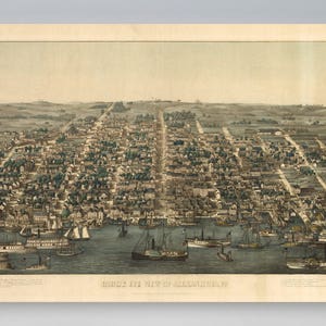 Virginia Wall Art, Virginia Home, Alexandria Virginia, Virginia Art, Virginia Print, Bird&#39;s Eye View, Vintage Print, Vintage City Print, 233