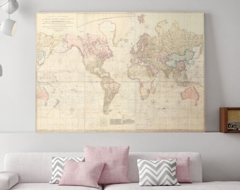 World Map Canvas, Large World Map, Map of the World, Map of World, World, World Map, Map of the United States, Canvas Map, Canvas Art, 170