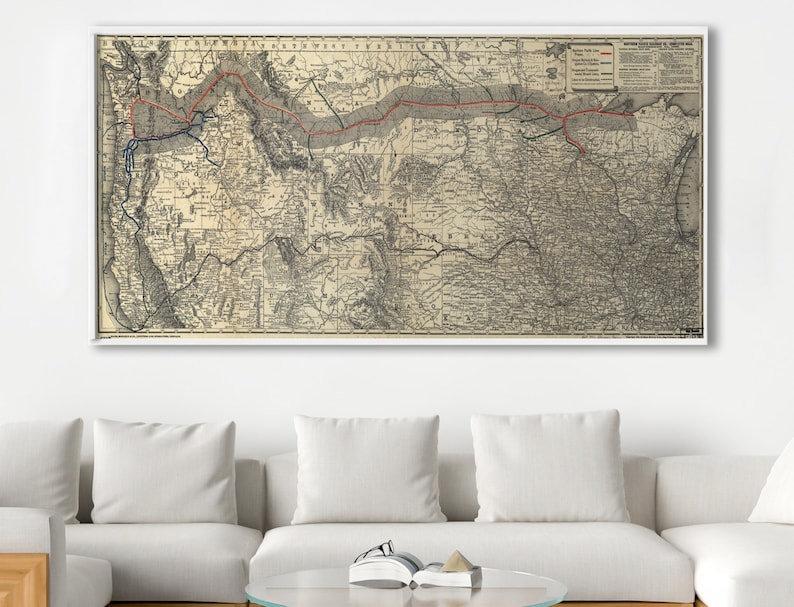 Railroad Map Northern Pacific Railroad Train Map from Etsy