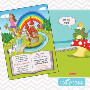 Fairytale Birthday Party Invitations, Fairy Tale Invitations, Princess Birthday Invitations, Photo Invitation, Gymnastics Party