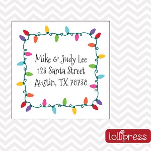 Christmas Lights Holiday Return Address Labels, Christmas Envelope Seals, Address Labels, Mailing Labels, Christmas Lights, Mailing Stickers