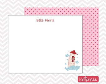 Princess Note Cards, Princess Thank You Notes, Princess Stationery, Personalized Note Cards, Custom Note Cards, Personalized Stationery