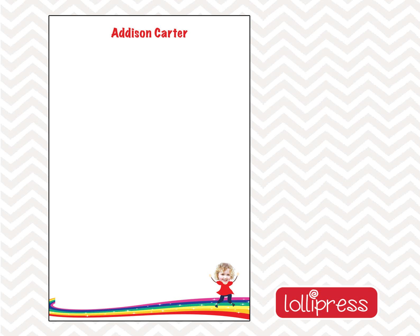 Personalized Rainbow Notepad, Kid's Notepad, Custom Notepad, Rainbow