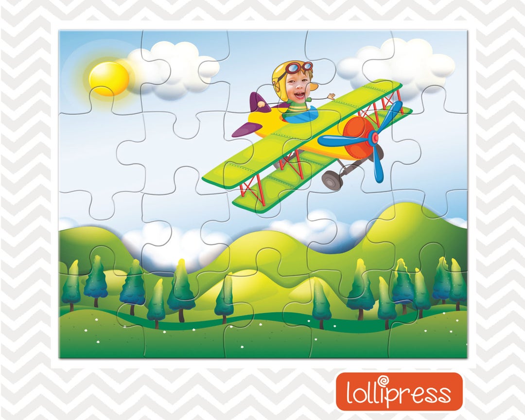 Airplane Photo Puzzle, Personalized Puzzle, Jigsaw Puzzle, Gift for ...