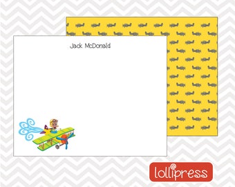 Airplane Note Cards, Airplane Thank You Notes, Airplane Stationery, Personalized Note Cards, Custom Note Cards, Personalized Stationery