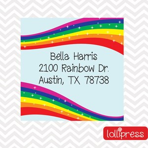 Rainbow Return Address Labels, Rainbow Address Labels, Envelope Seals, Address Labels, Mailing Labels, Rainbow Theme, Mailing Stickers