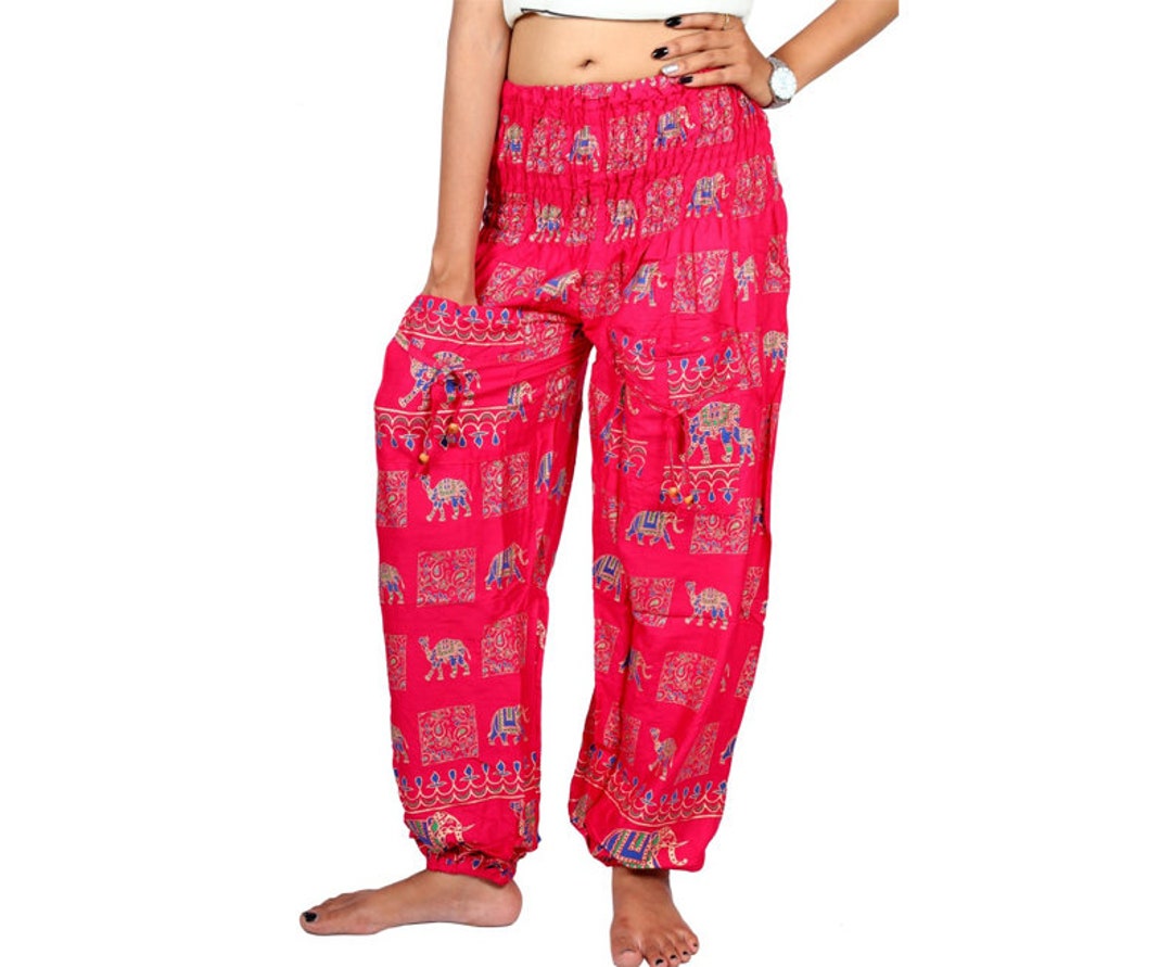 Pink Harem Pants Belly Dance Tribal Fusion Pant Yoga Pants Etsy