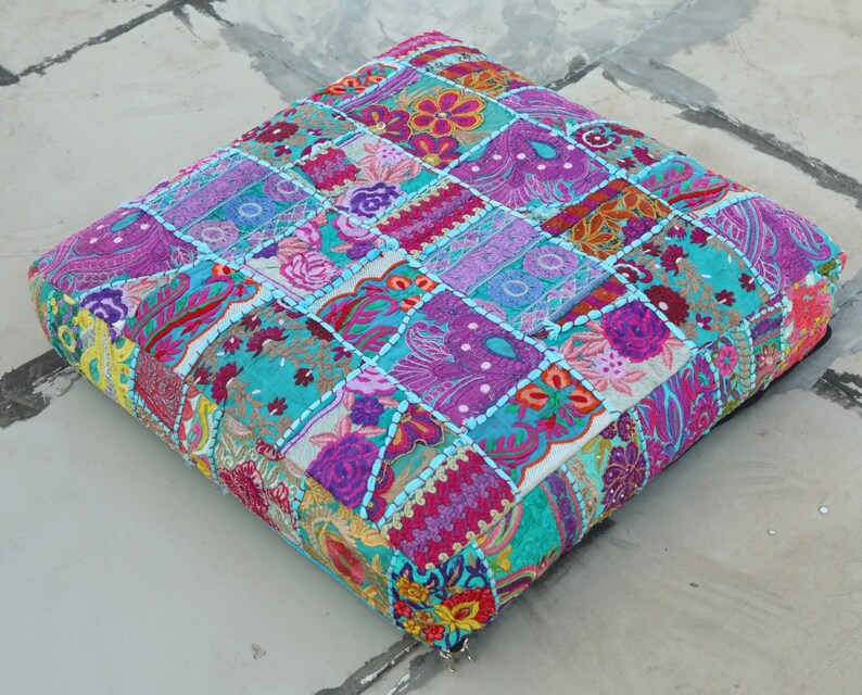 New 24X24X5 Patchwork Square Box Cushion Cover/Floor | Etsy