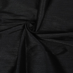 Schwarzer Dupionseide Stoff Handwerk Nähen Schüttgut 44 &quot;Breit, indische Dupionseide Polyester Kunstseide Stoff