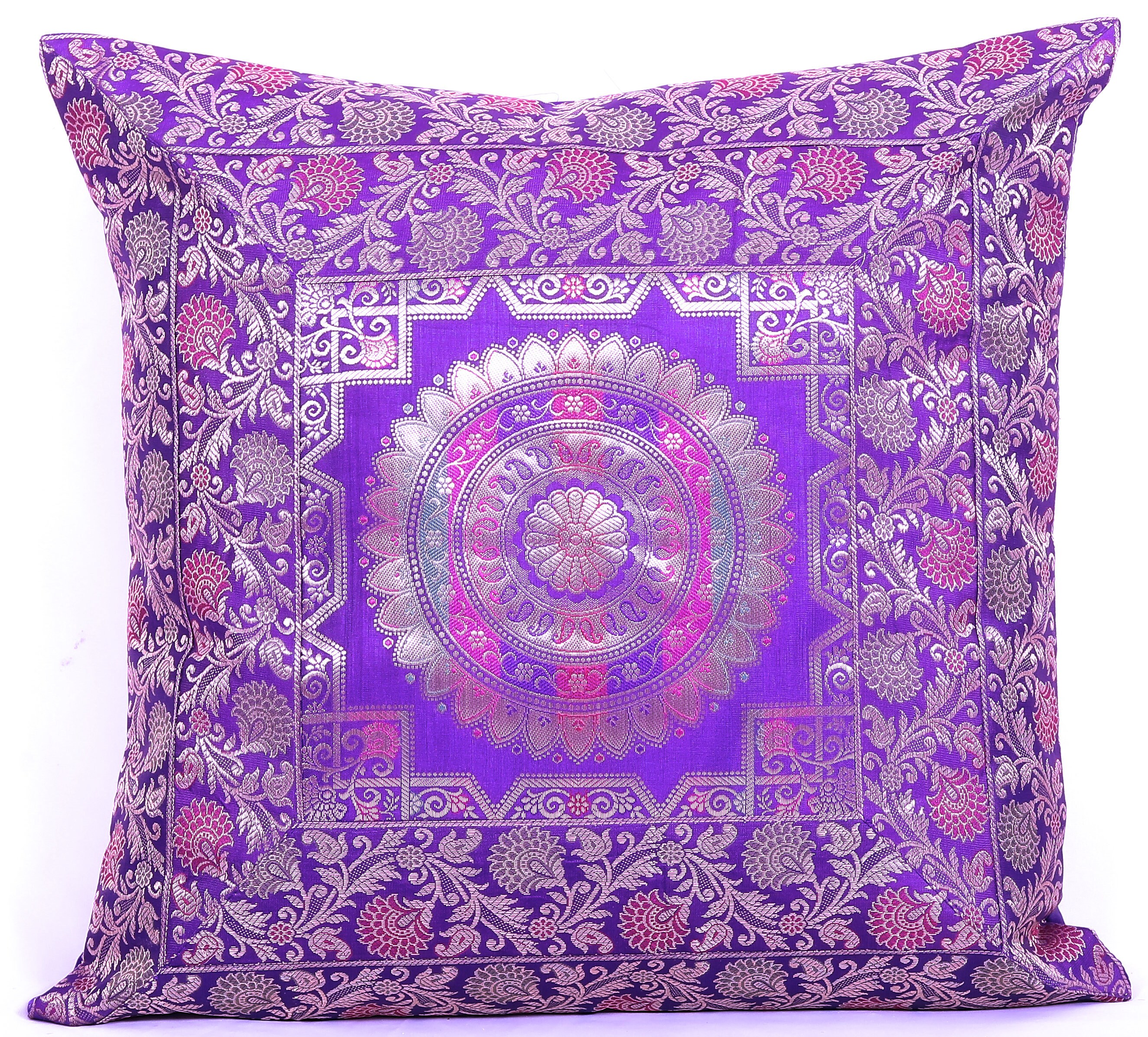 Cuscino per sedia quadrato Duo Viola porpora - Tessuto decorativo - Eminza
