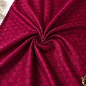 Magenta Brocade Silk Fabric: Ethnic Paisley Jacquard, Indian Wedding Dressmaking -Craft Sewing 44" Wide