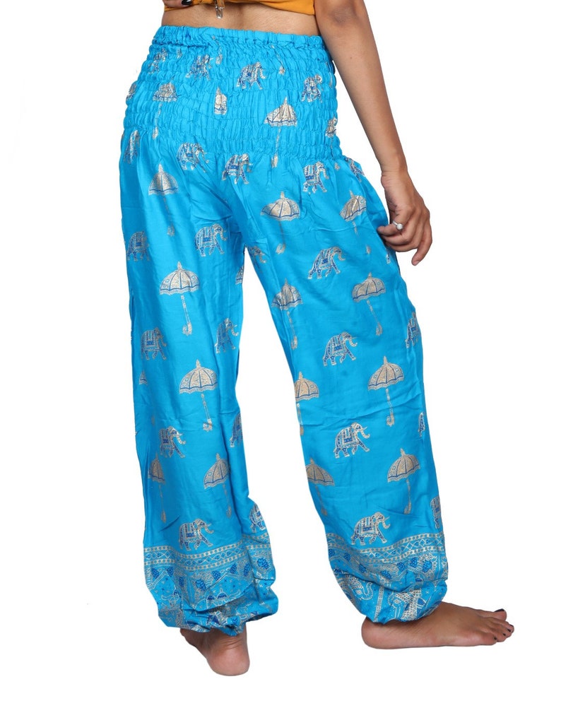 Blue Harem Pants Belly Dance Tribal Fusion Pant Yoga Pants Aladdin Pant Casual Trousers,Boho Hippies Genie Style Pant Pirate Pant free Size