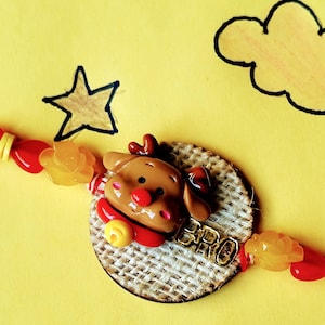 Nettes Bier Themed Rakhi für Kinder / niedliches Cartoon Rakhi für kleinen Bruder / Raksha Bandhan Geschenk mit Karte / Designer BRO scherzt Rakhi weich, sicher u
