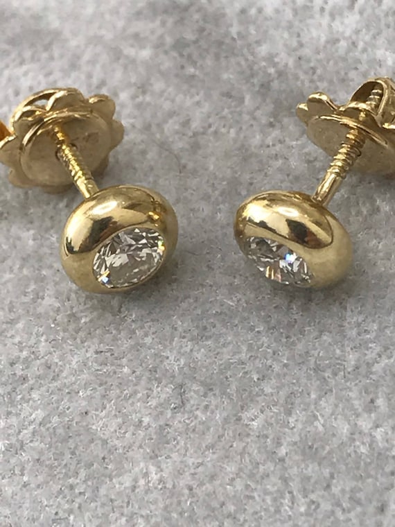 Boucles D'oreilles Clous En Or 18K Avec Diamants 0,64 Carats - Ronds Brillants - Neuf Avec étiquettes
