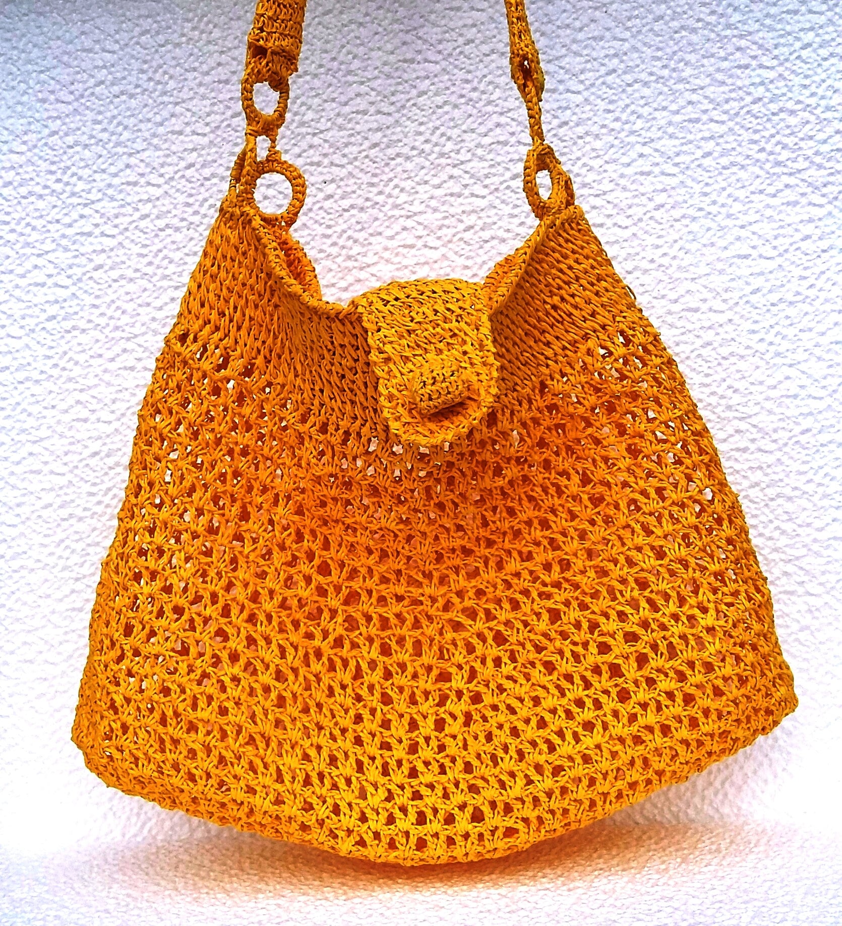 Yellow Shoulder Bag With Cell Glasses/phone Case Crochet From - Etsy