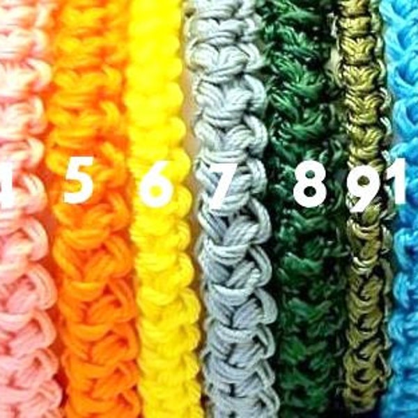 Bandes de crochet de différentes couleurs pour la décoration, cordon de bracelet tressé, ficelle pour bijoux, ruban de crochet pour le bricolage, ruban de cheville, cordon de couture